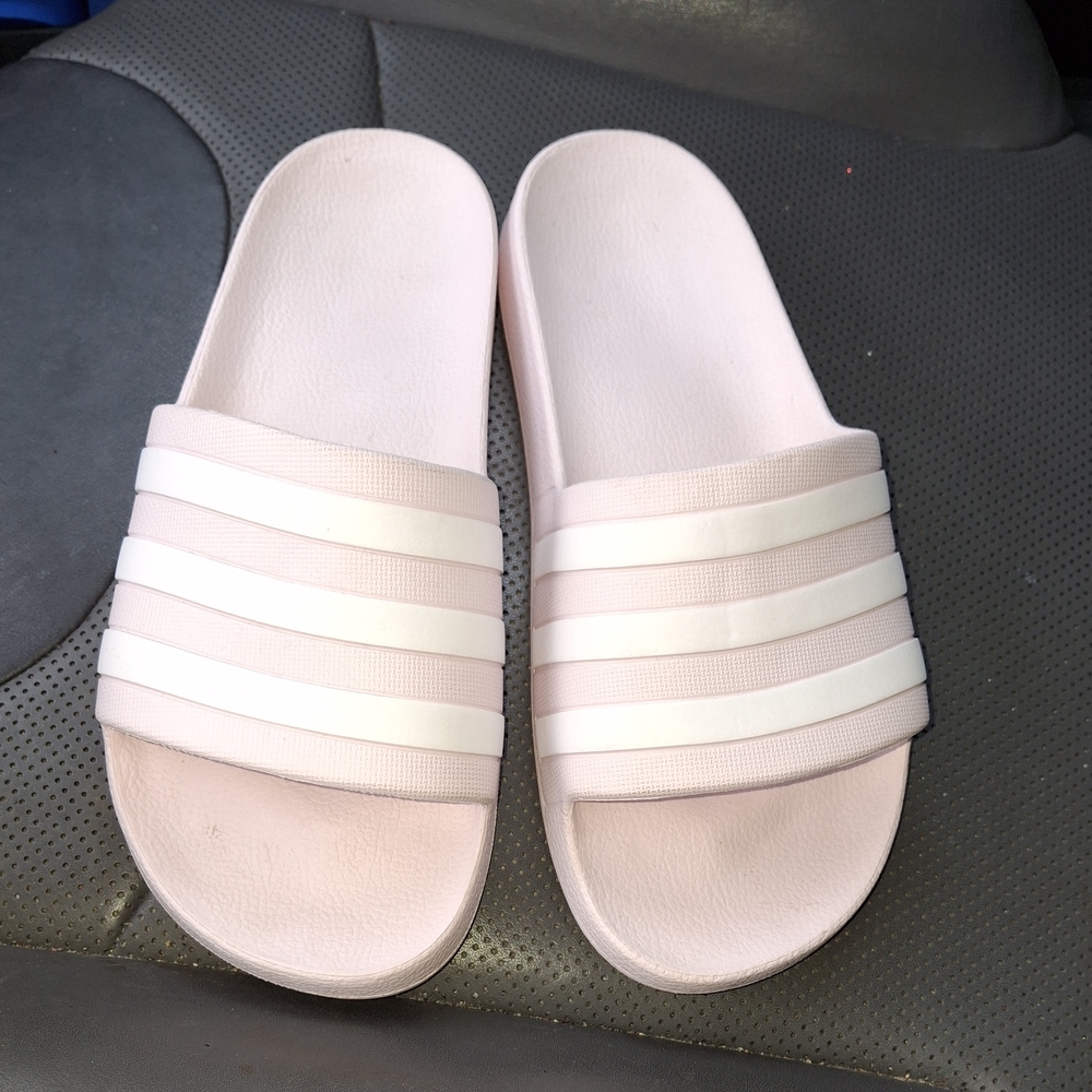 pink Adidas slides ladies size 8.5